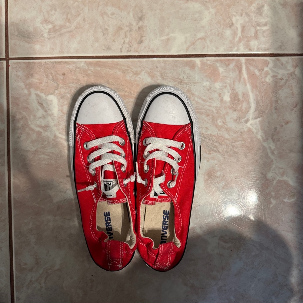 Converse Red Sneakers with Classic Canvas Design